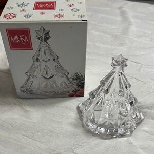 Mikasa Crystal Holiday Tree Votive Candle Holder